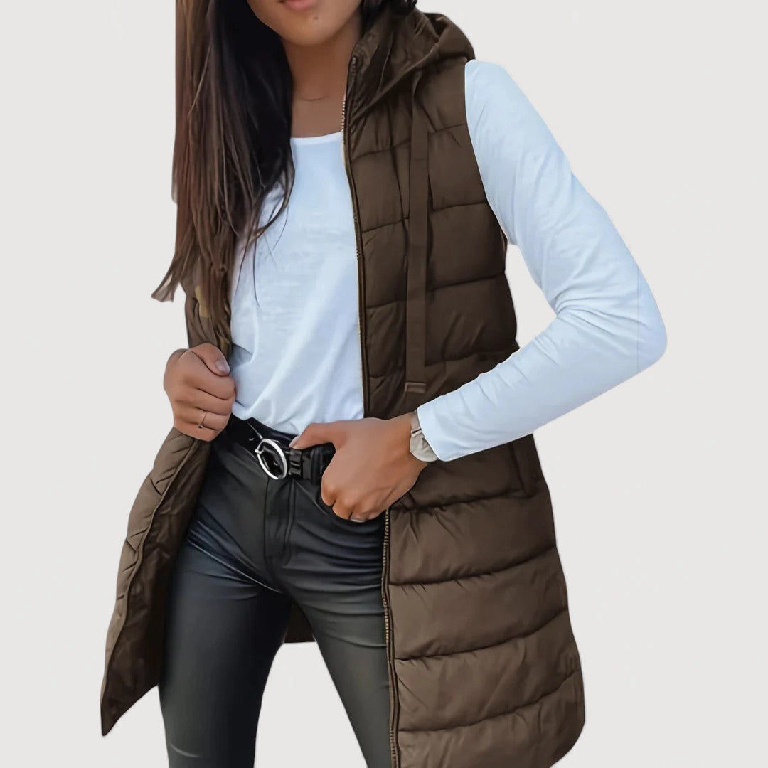 ARWENA – PUFFER VEST WITH HOOD