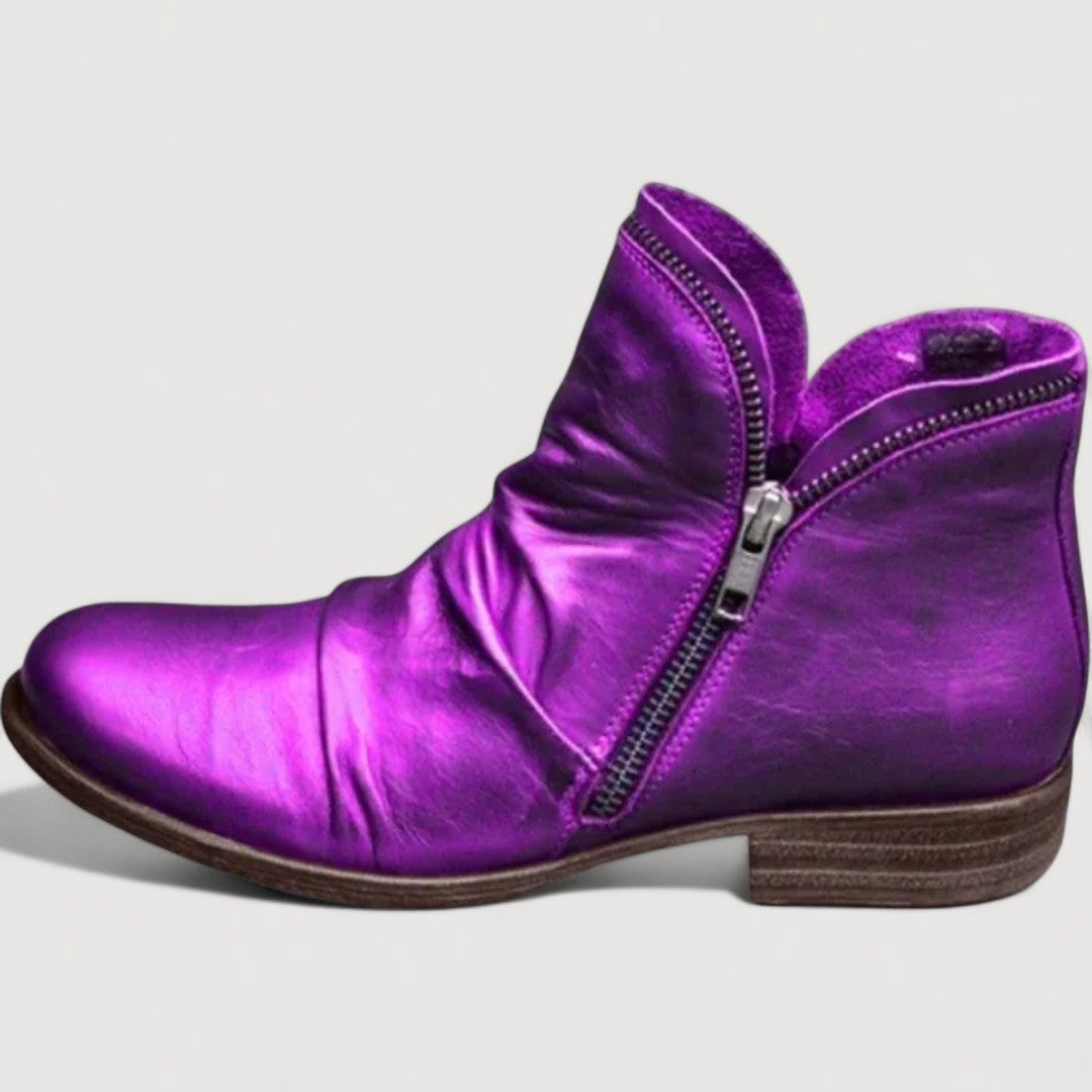 LIANELLA – Cozy Zip Ankle Boots