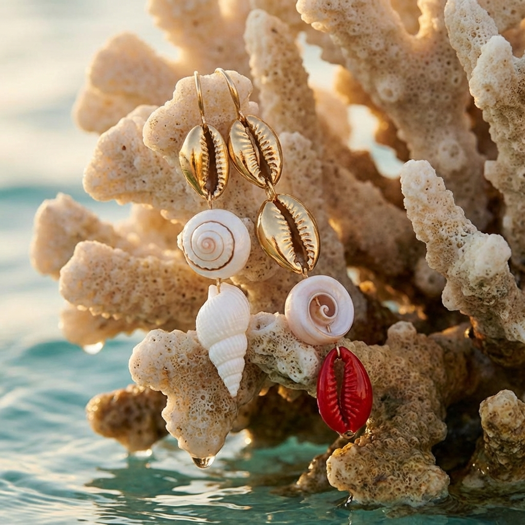 SHELL DROP EARRINGS