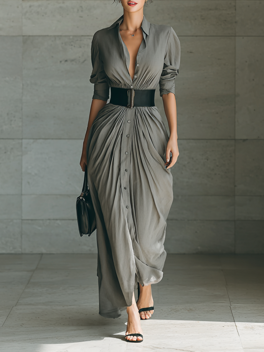 Zéphyrine | Pleated Long Dress