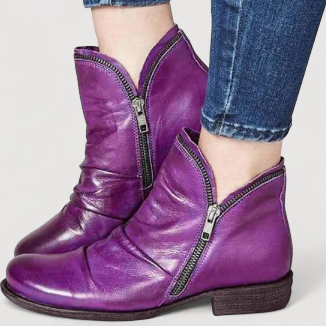 LIANELLA – Cozy Zip Ankle Boots