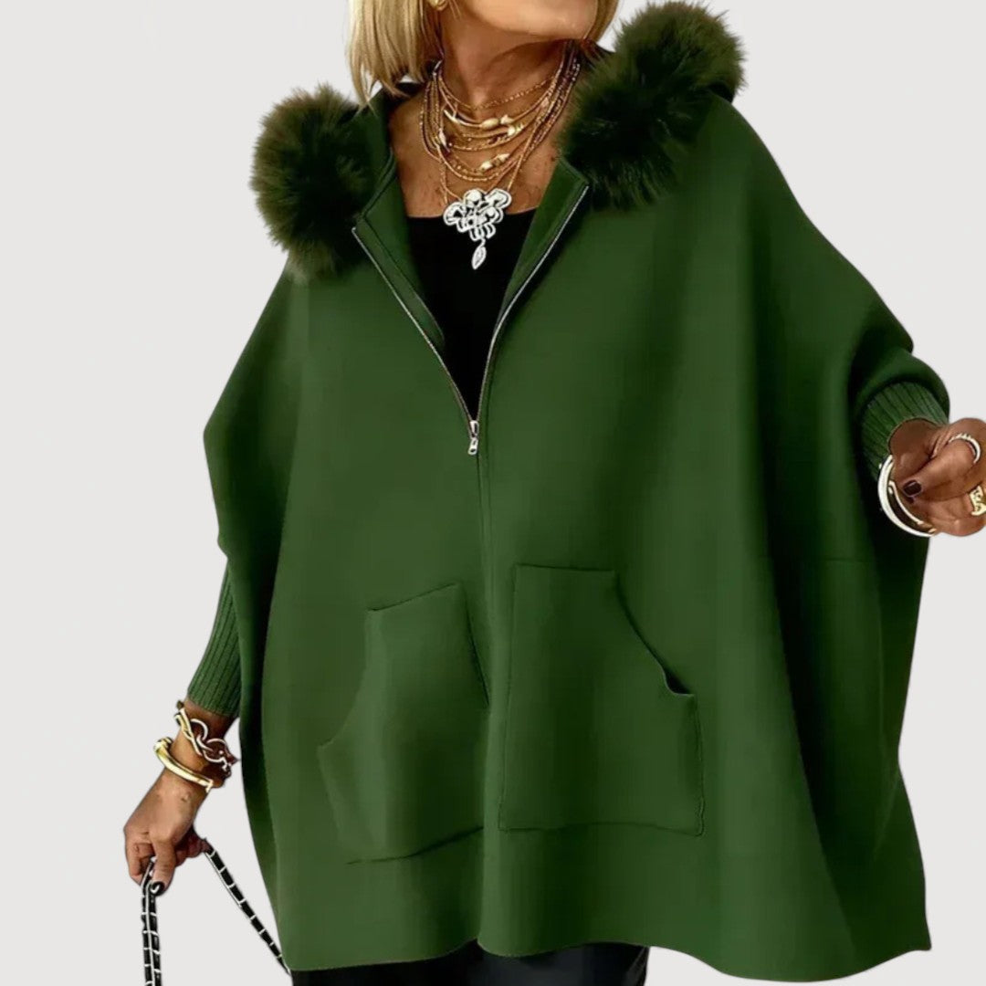 JENNA – CAPE COAT WITH HOOD