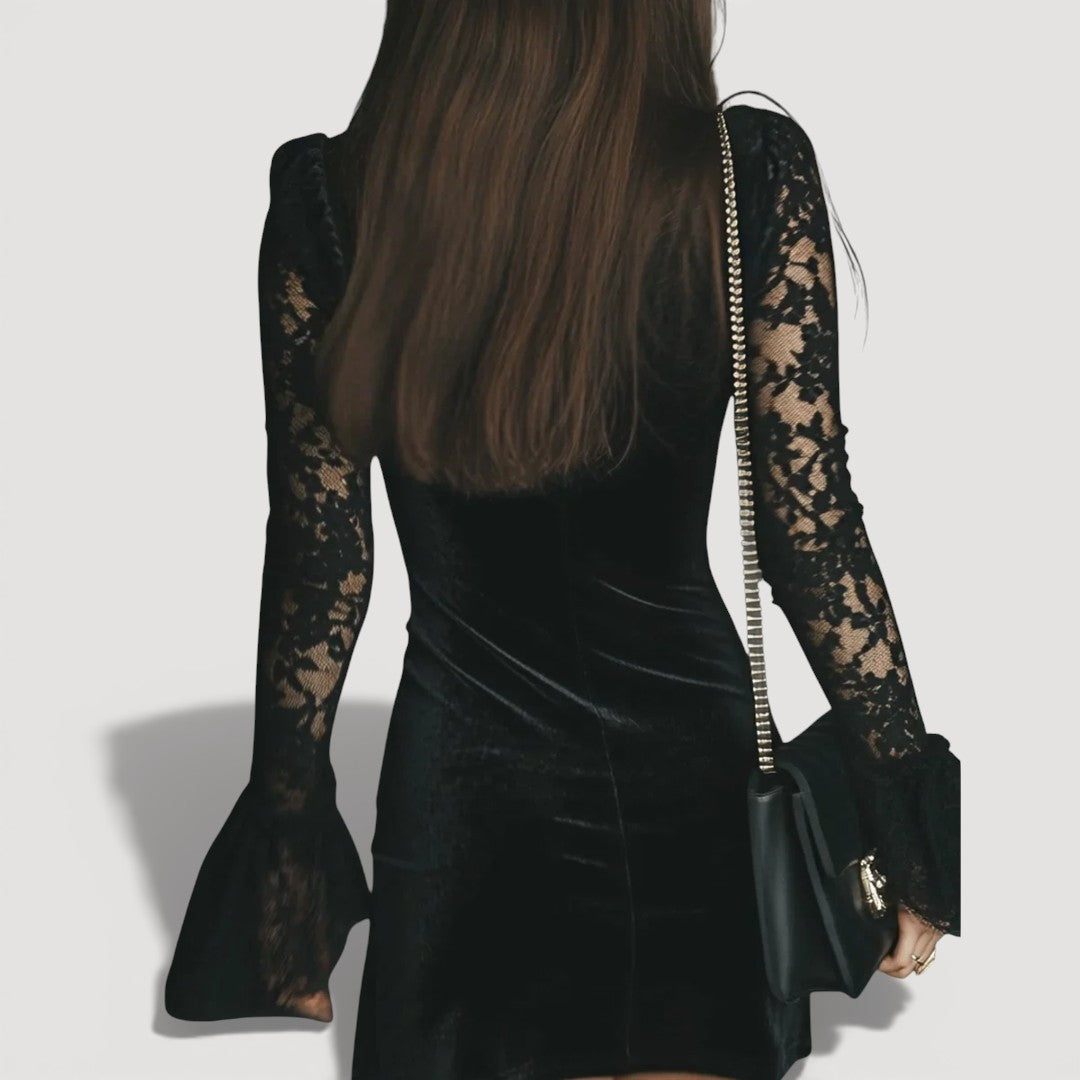 RAVEN – Lush Lace Velvet Gown