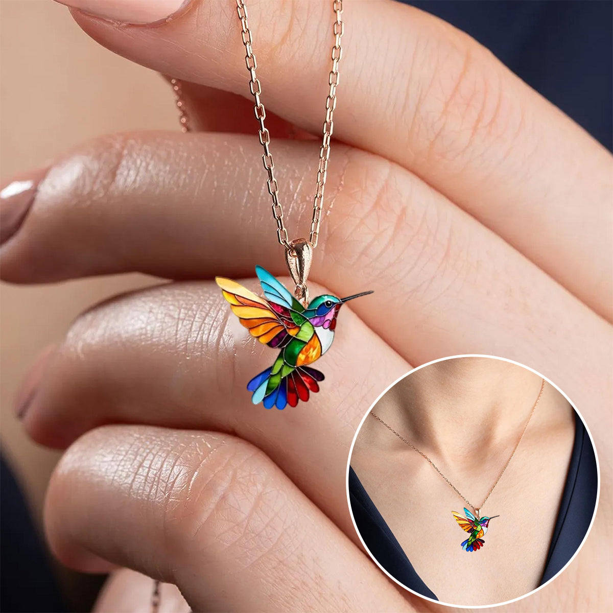 CLAIRE – Hummingbird Pendant Necklace