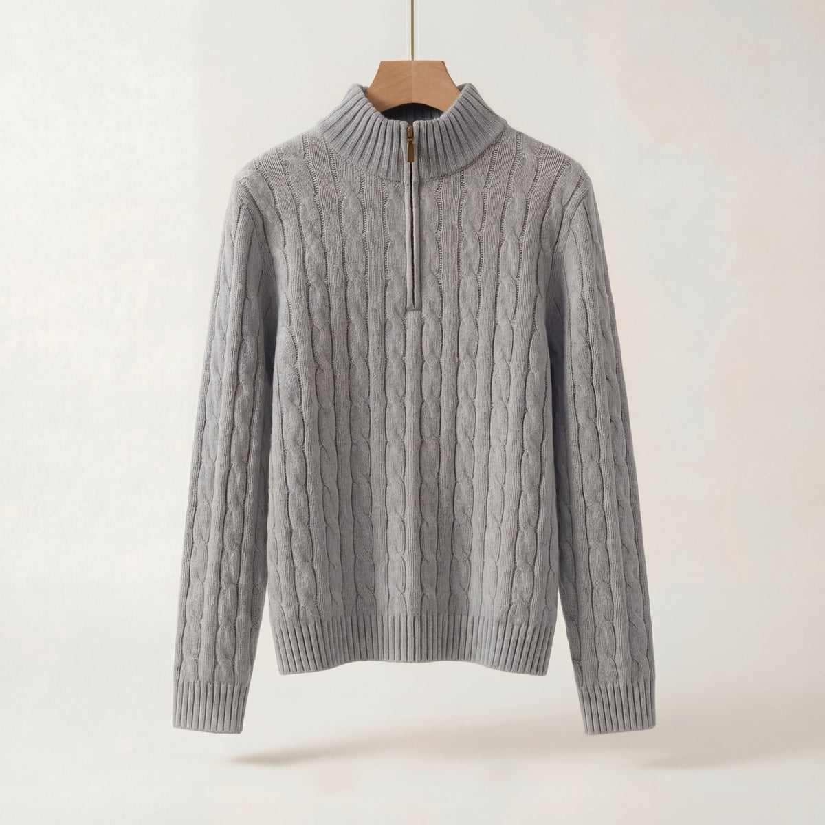Varlyn Cashmere-Blend Relaxed Cable Half-Zip Jumper