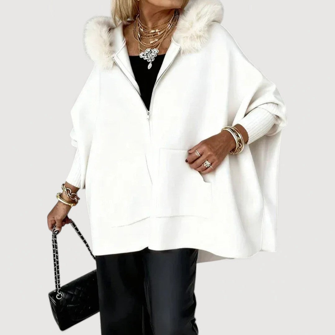 JENNA – CAPE COAT WITH HOOD