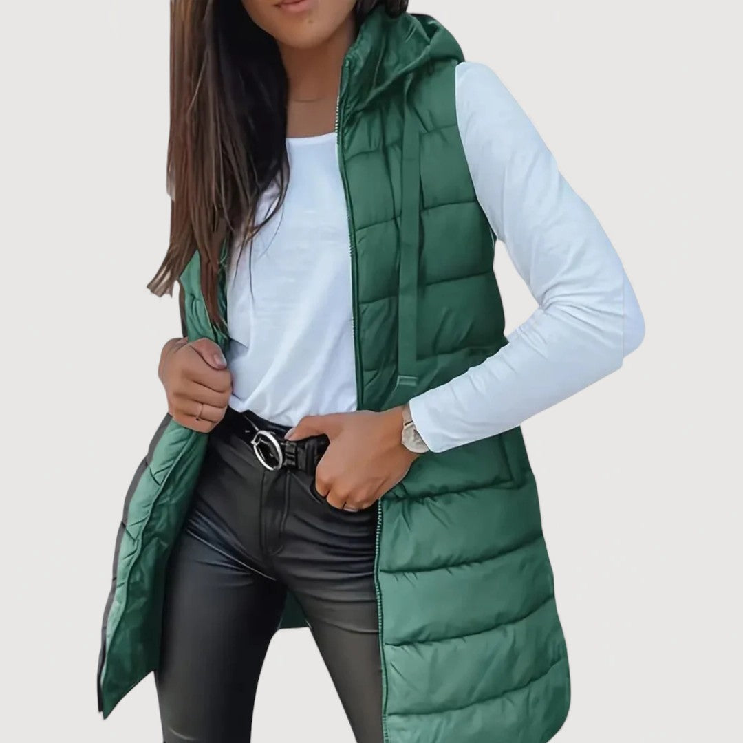 ARWENA – PUFFER VEST WITH HOOD