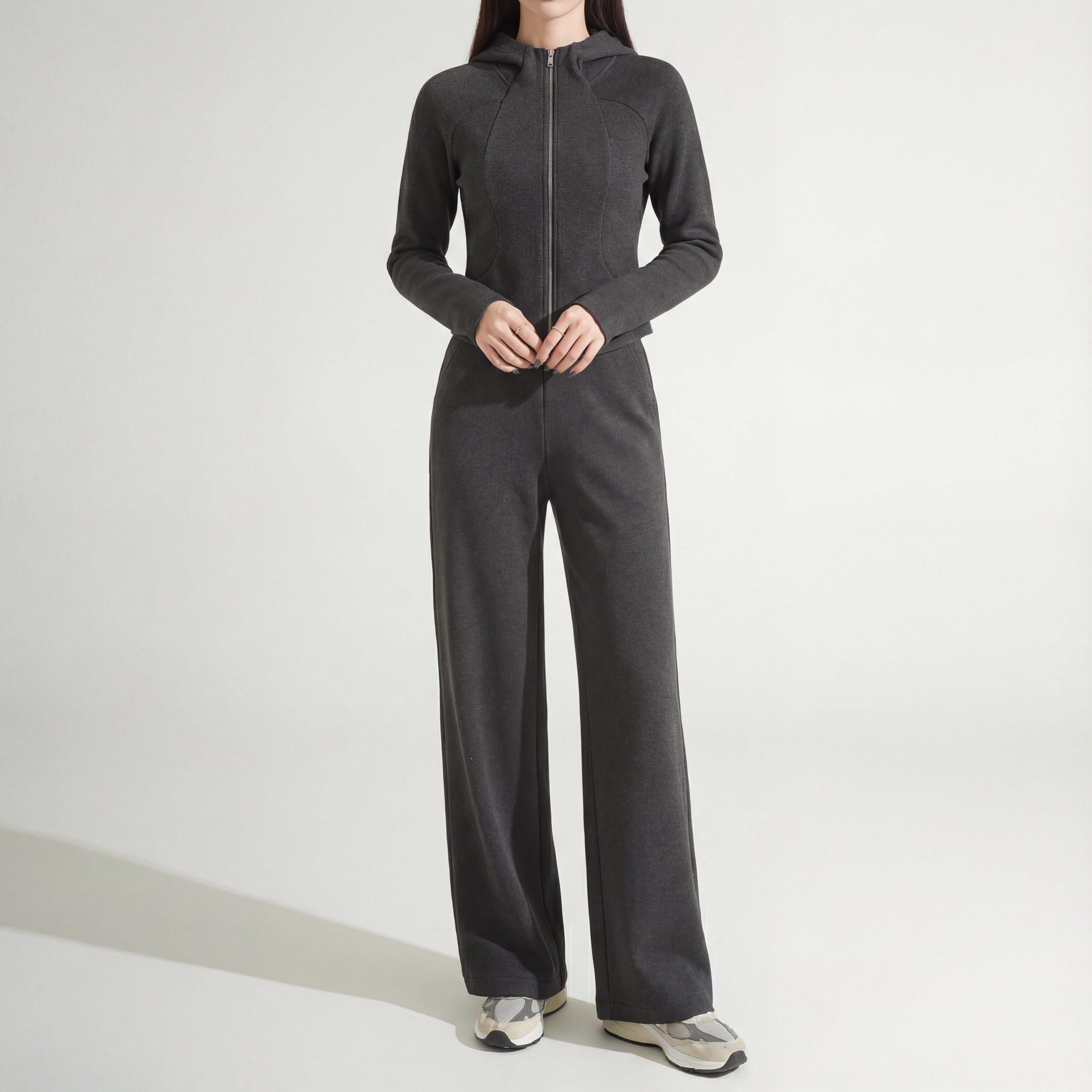 Brushed Knit Zip Hoodie & Pant Set
