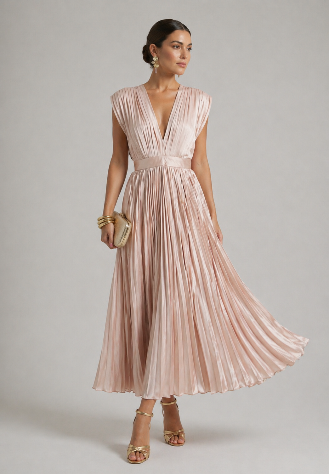 Hayes & Tate™ | Timeless Pleated Midi Dress