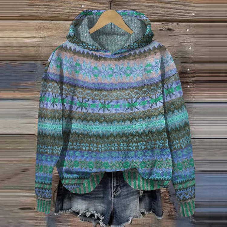 P|H - Hooded Patterned Knit Sweater Joyce