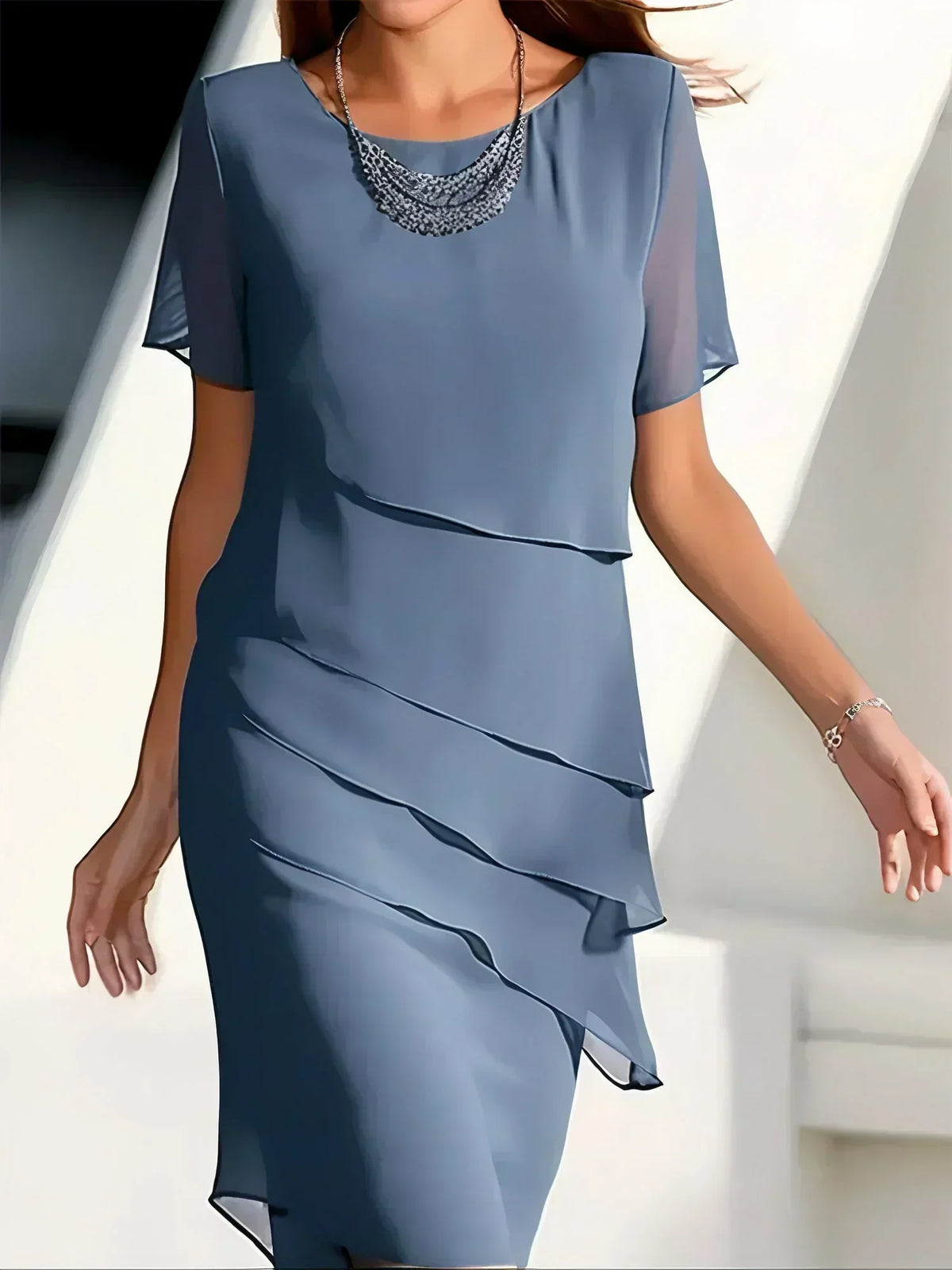 Monika - Short Sleeve Midi Dress