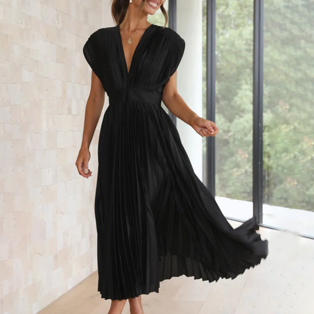 Hayes & Tate™ | Timeless Pleated Midi Dress