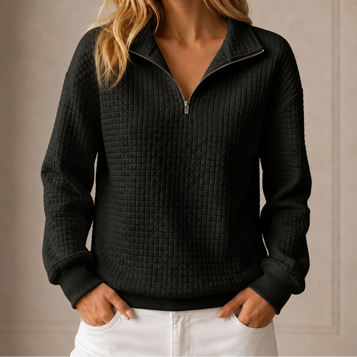 Waverly | Quilted Half-Zip Top