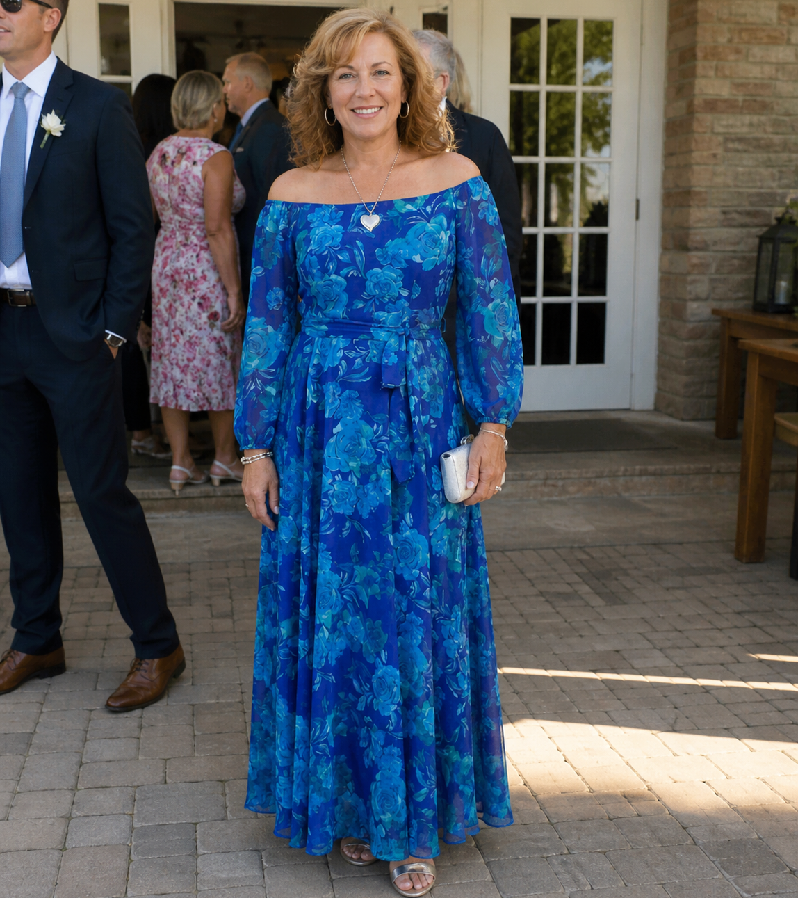 Ellis & Johnson™ | Off Shoulder Floral Maxi Dress