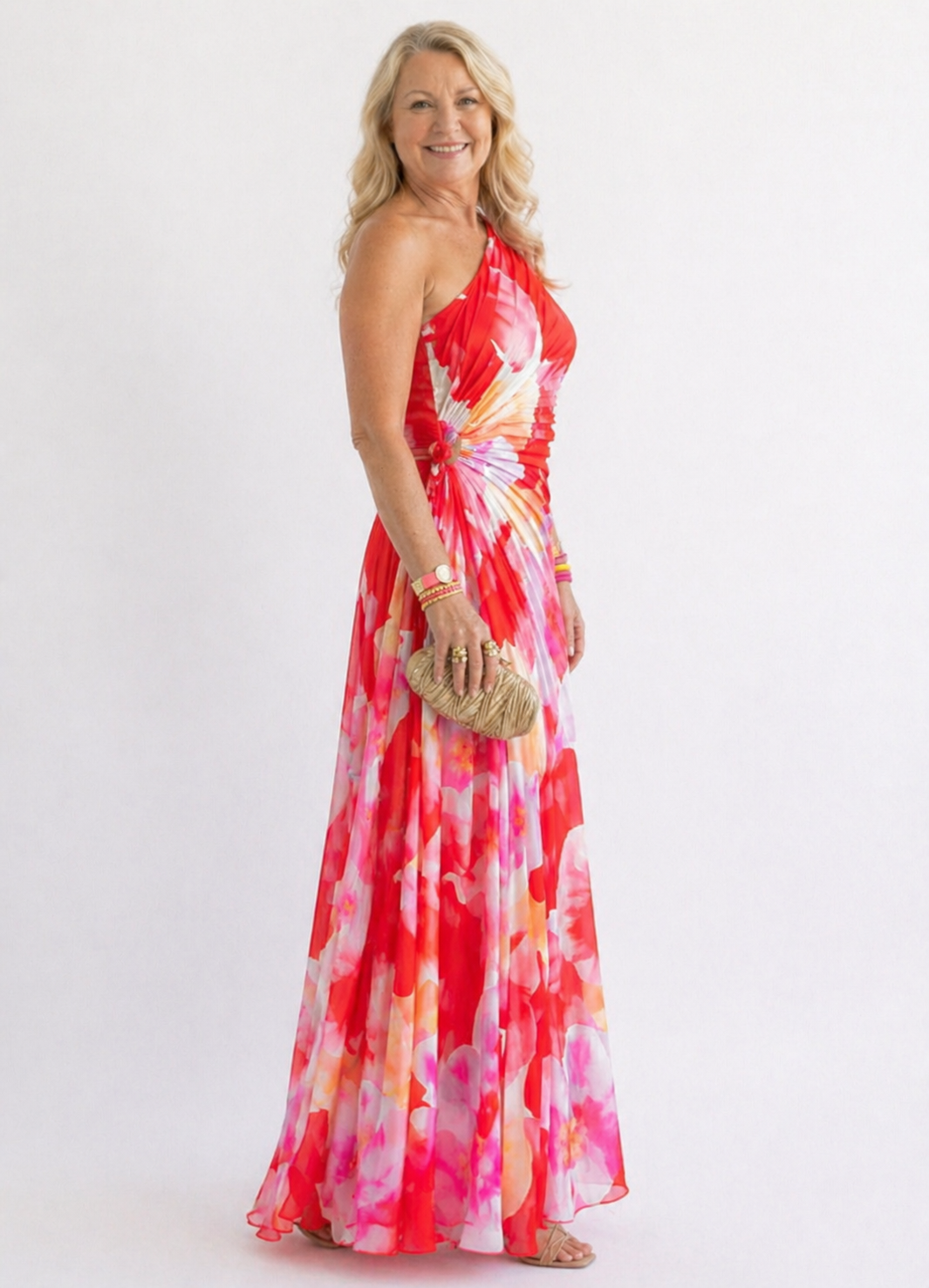 Hayes & Tate™ | Vibrant Tropical Evening Dress