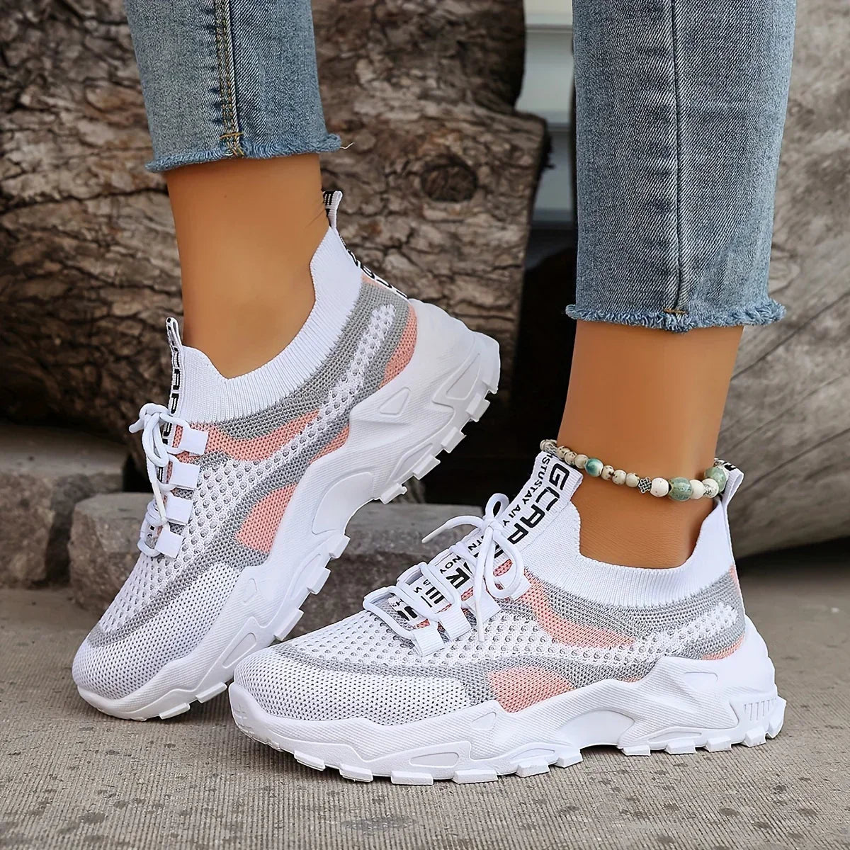 Leila | Orthopedic Breathable Lace-Up Mesh Sneakers