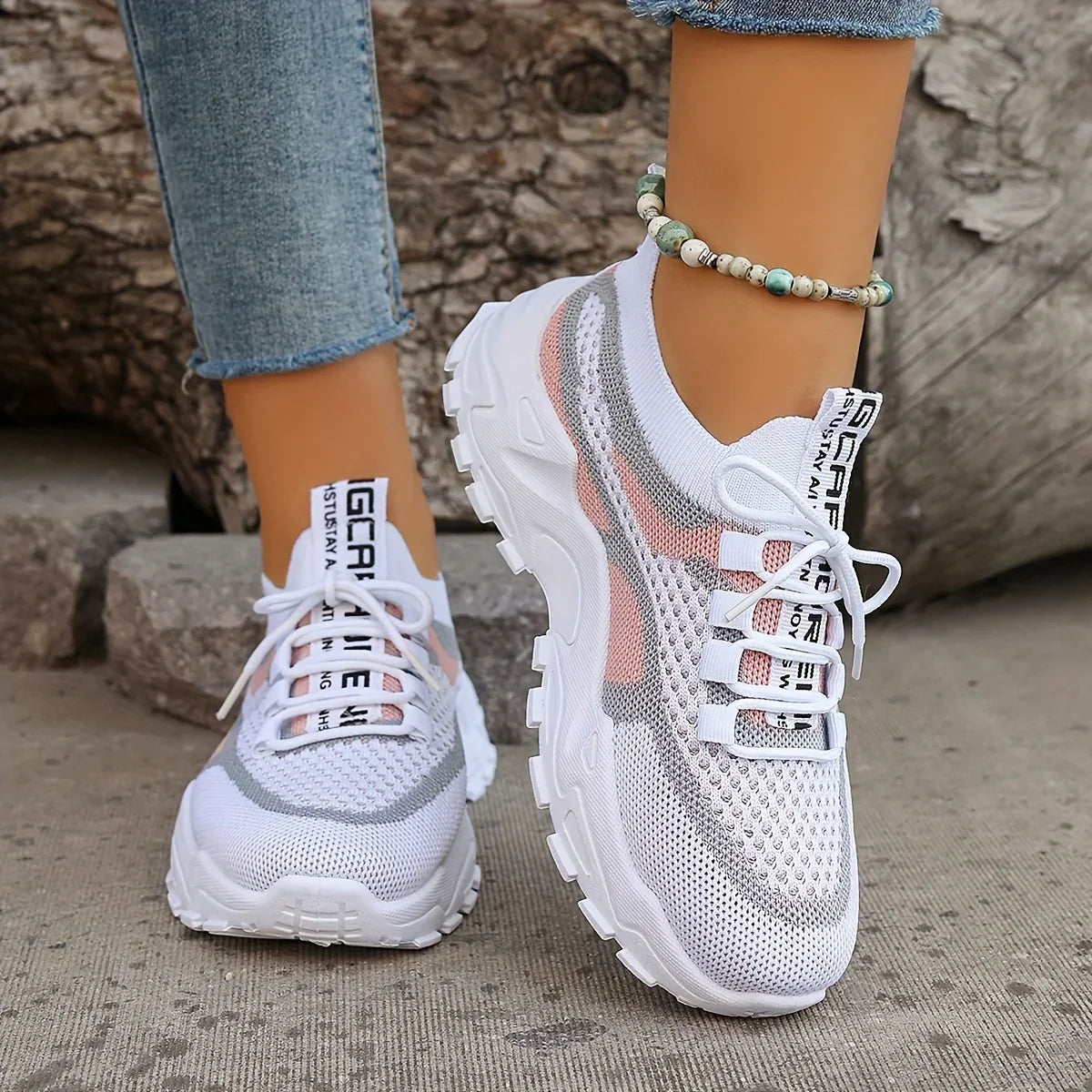 Leila | Orthopedic Breathable Lace-Up Mesh Sneakers