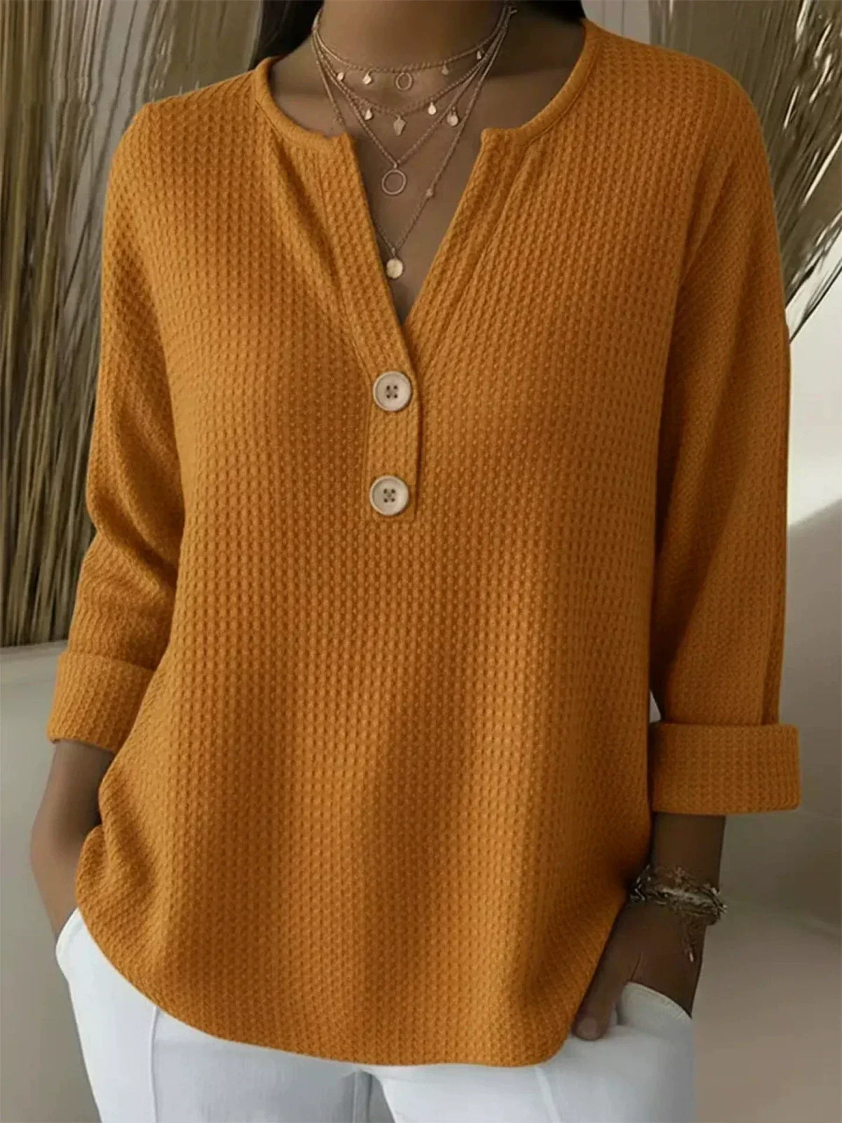Mia | Henley Button Top