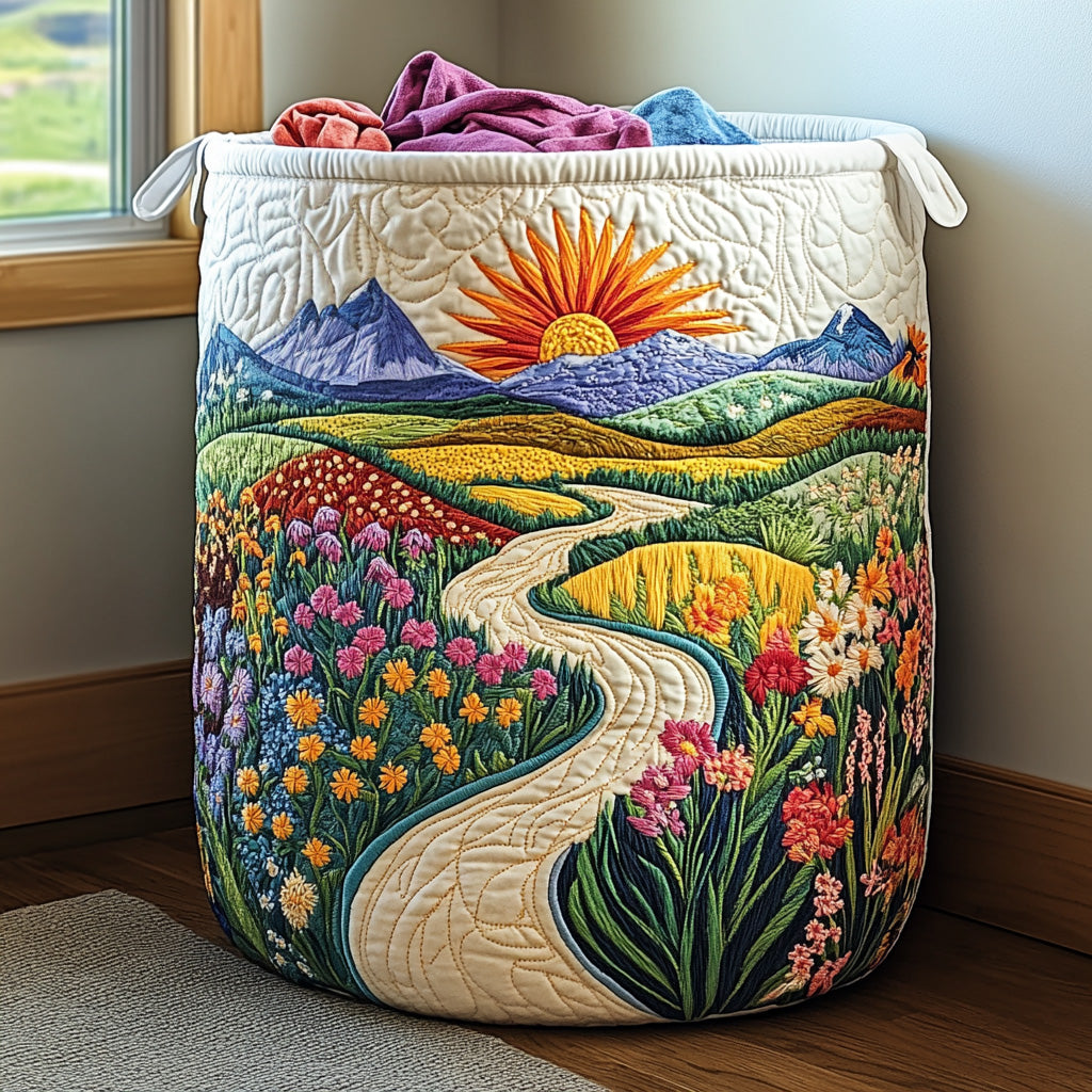Bright Meadow | Quilted Storage Basket