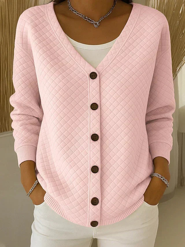 Clara | Quilted Button-Front Cardigan