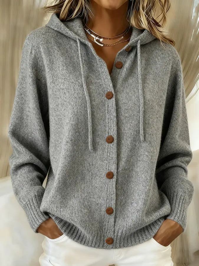 Cara | Cozy Button Cardigan Hoodie