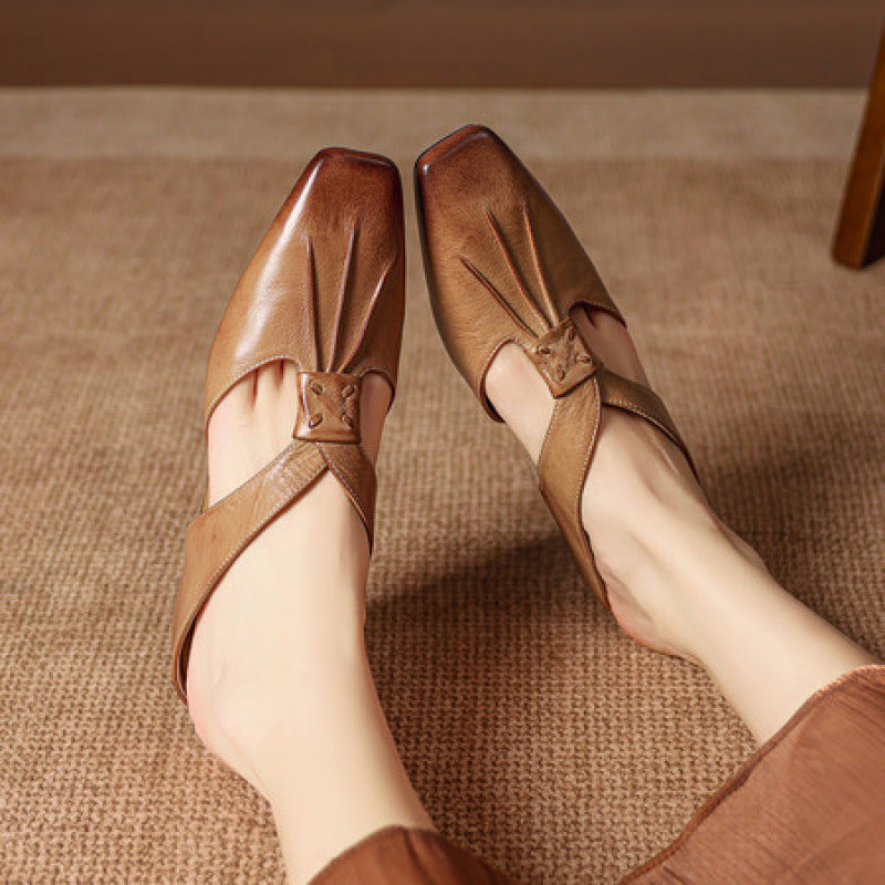 Olene Square-Toe Mules