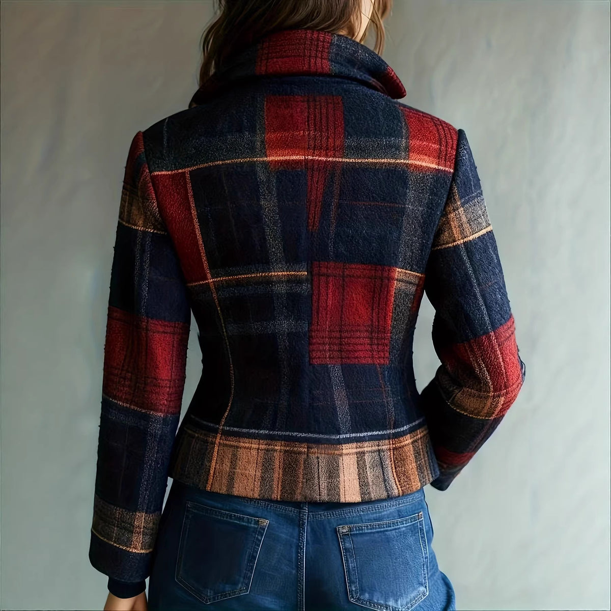 Piper | Classic Plaid Short Blazer Jacket