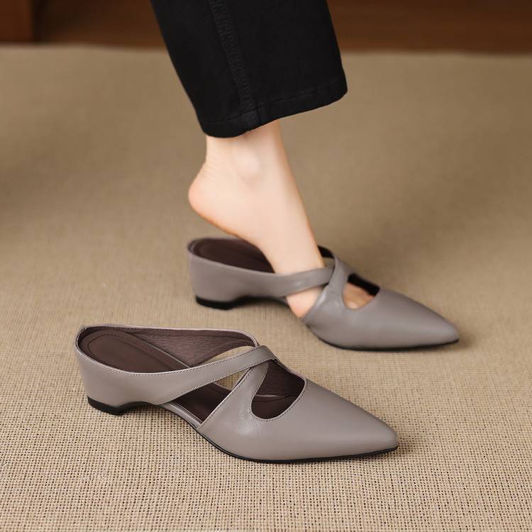 Selva Cross-Strap Pointed Mules