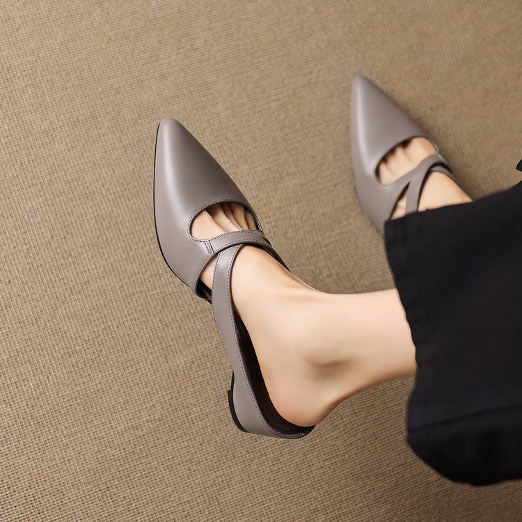Selva Cross-Strap Pointed Mules
