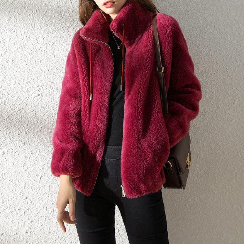 Willow | Plush Fleece Zip-Up Jacket with Stand Collar