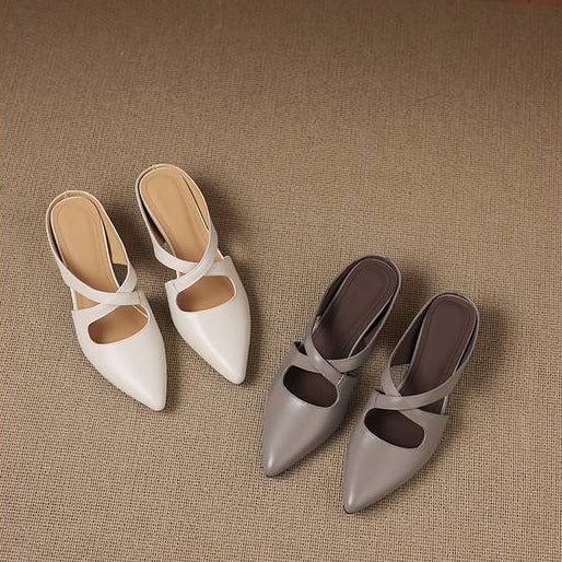 Selva Cross-Strap Pointed Mules