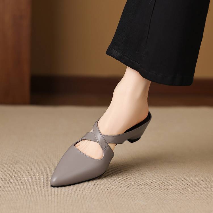 Selva Cross-Strap Pointed Mules