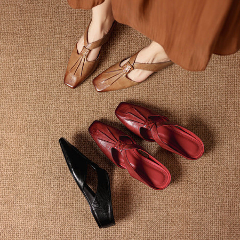 Olene Square-Toe Mules