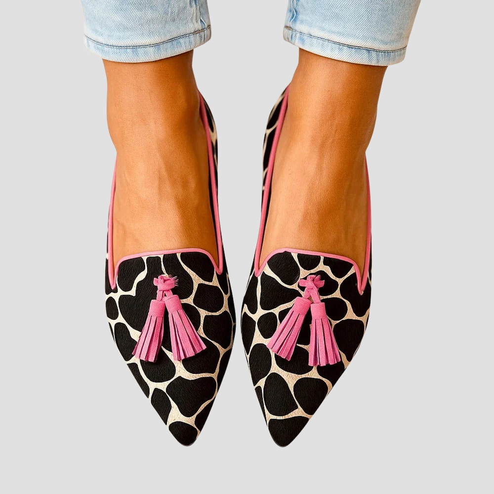 Wilma | Pointed Animal-Print Loafers