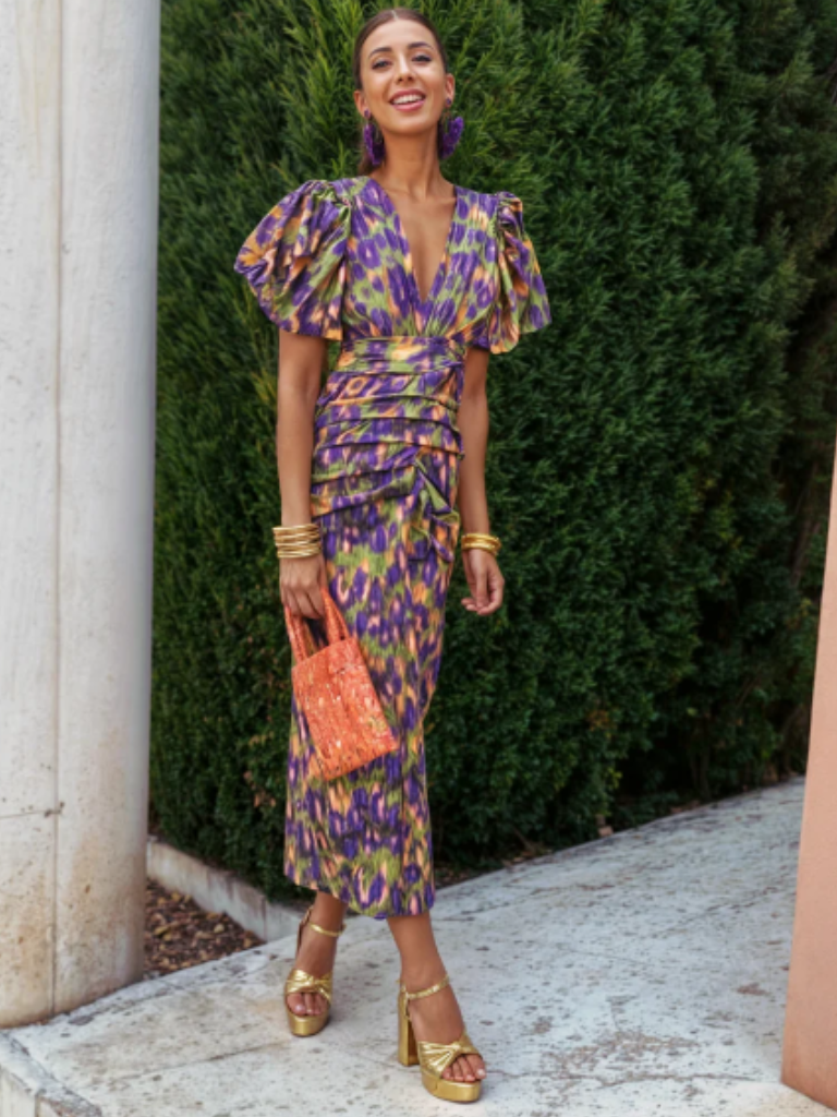 Hayes & Tate™ | Vivid Pleated Midi Dress