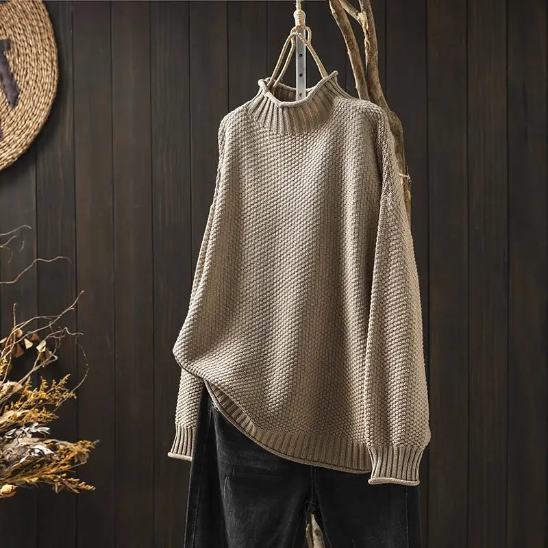 Ruth | Relaxed Mock Neck Knit Sweater