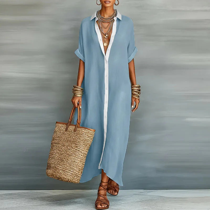 Anastasia™ | Long Button-Down Shirt Dress