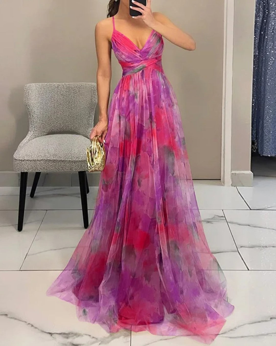 Sophie | Enchanting Maxi Dress with Floral Print