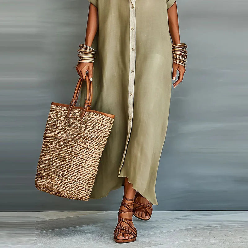 Anastasia™ | Long Button-Down Shirt Dress