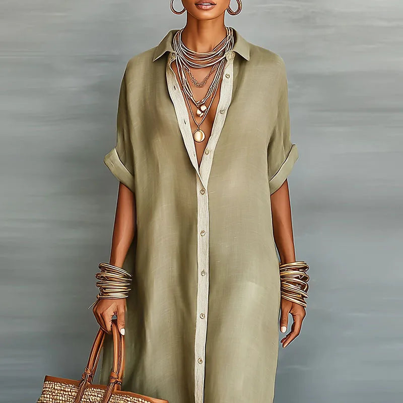 Anastasia™ | Long Button-Down Shirt Dress