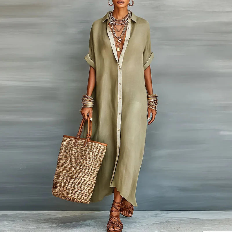 Anastasia™ | Long Button-Down Shirt Dress