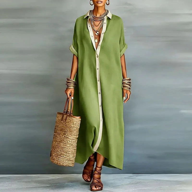 Anastasia™ | Long Button-Down Shirt Dress
