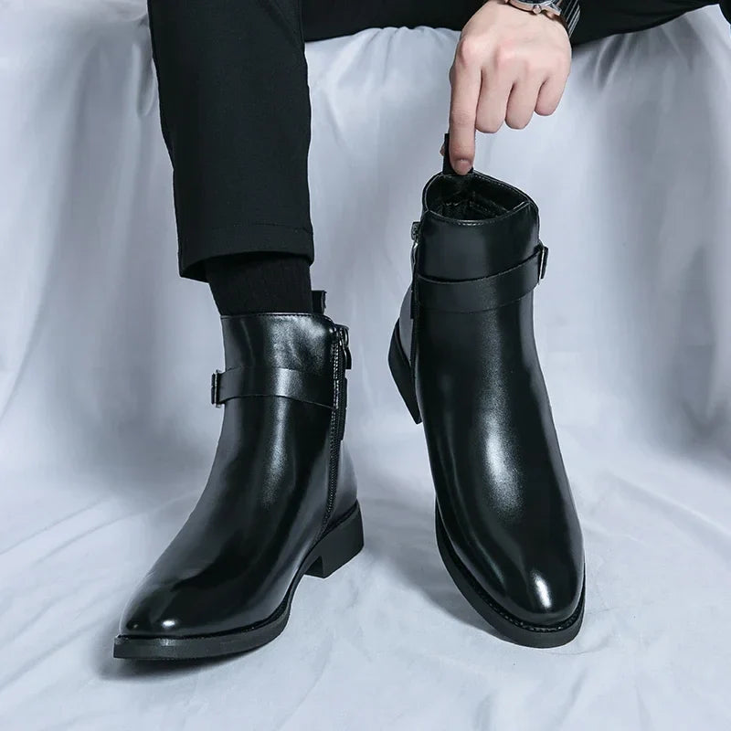 Sergio Authentic Leather Chelsea Boots