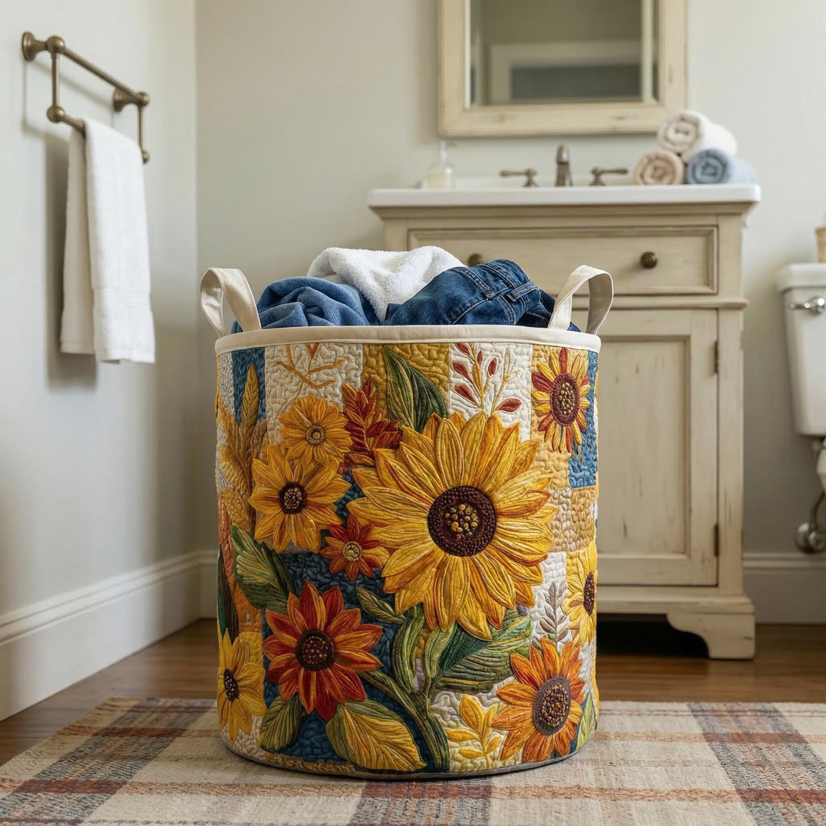 Sunflower Dream | Quilted Storage Basket