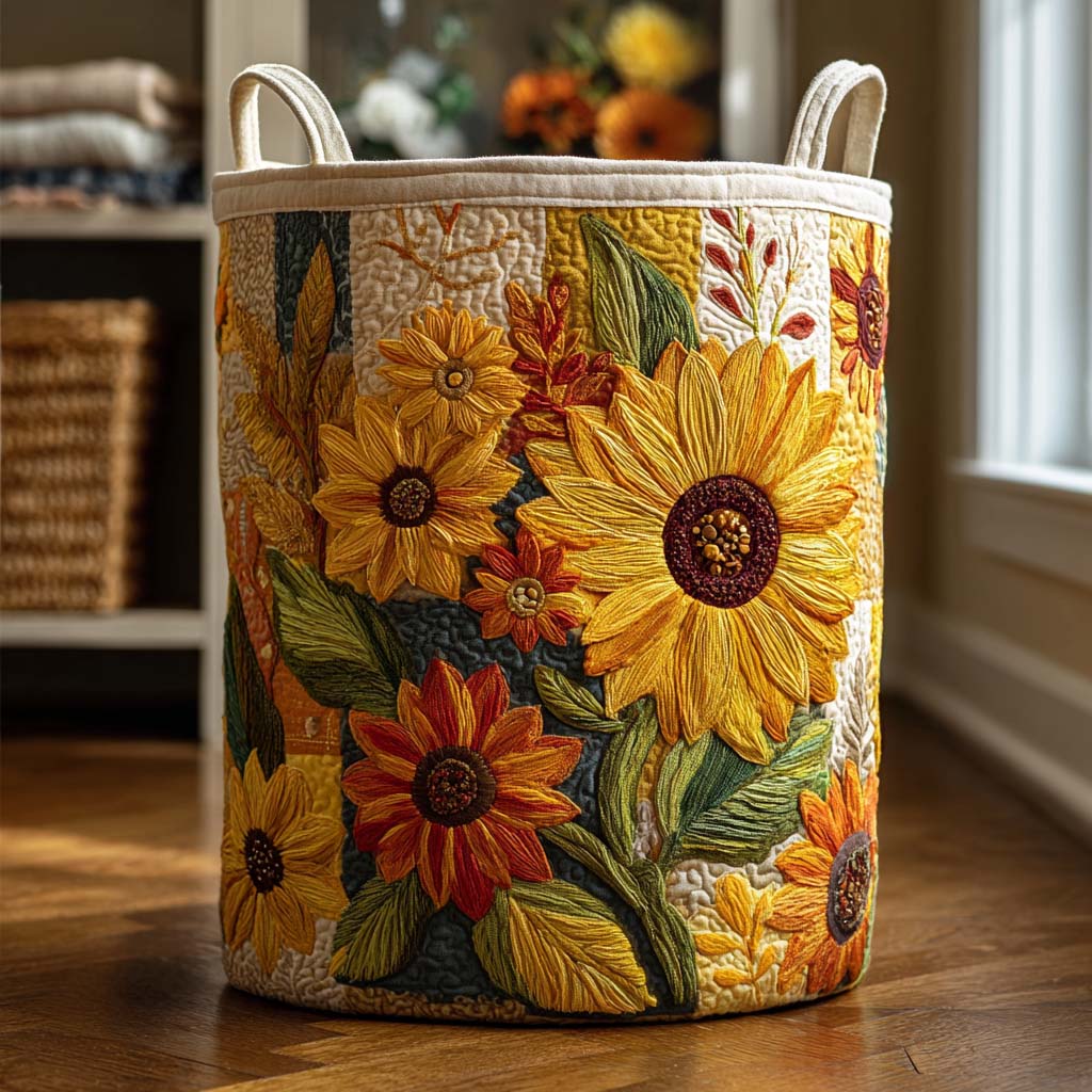 Sunflower Dream | Quilted Storage Basket