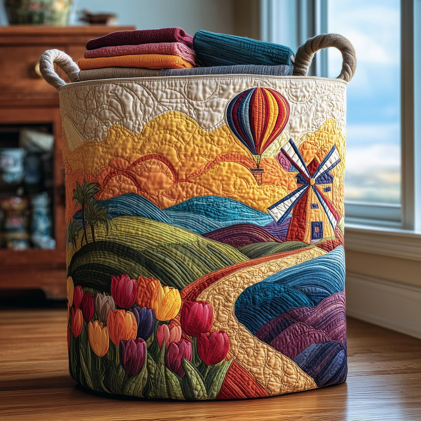 Farm Heaven Quilted Laundry Basket