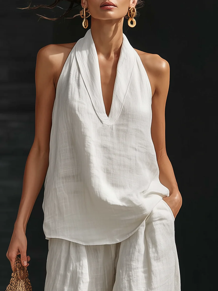 Zoë™ Sleeveless Set with Wide Pants