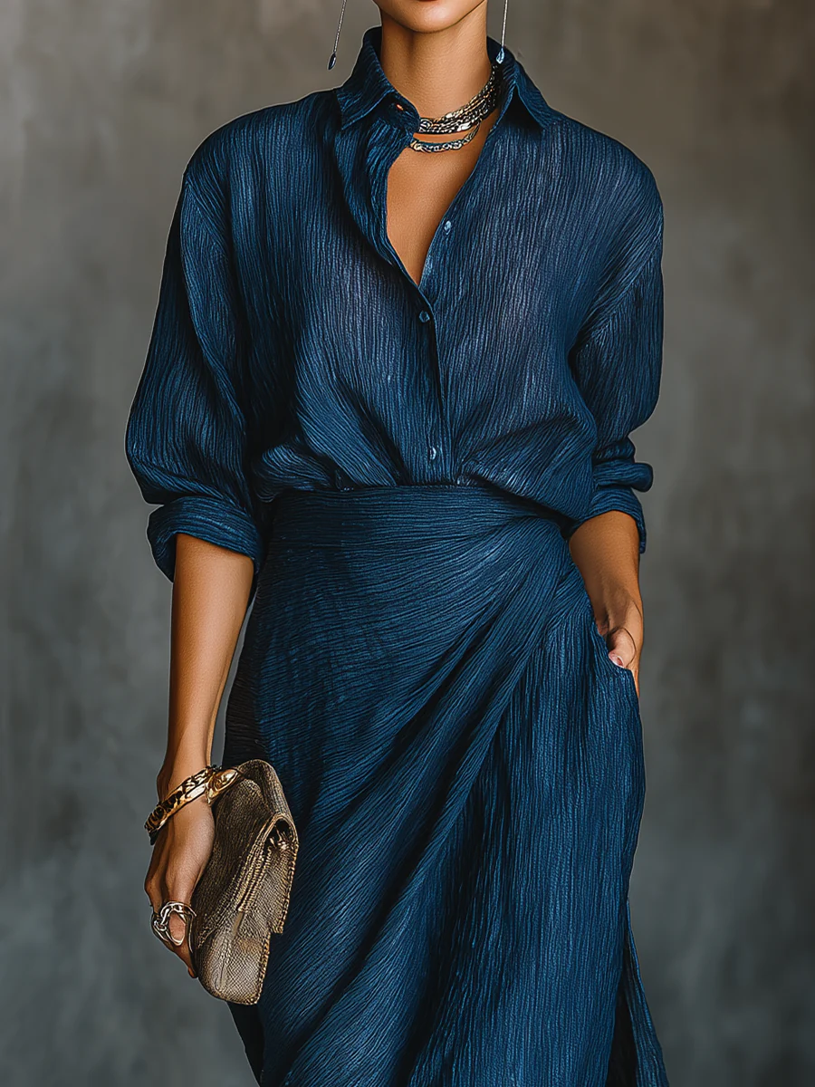 Adeline Dark Blue Maxi Dress