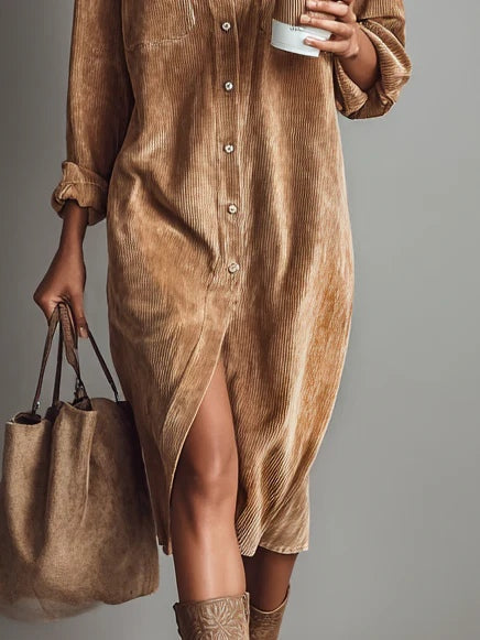 Estelle | Midi Dress in Corduroy