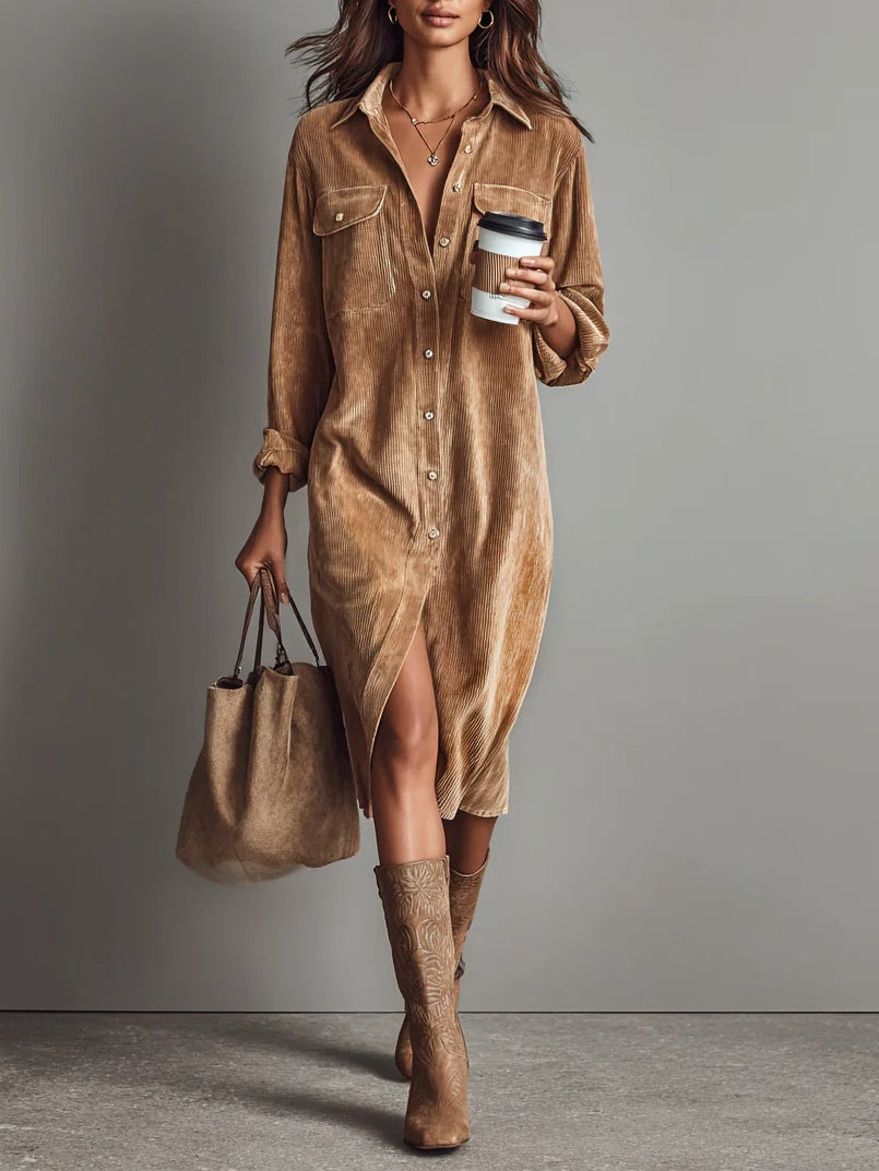 Estelle | Midi Dress in Corduroy